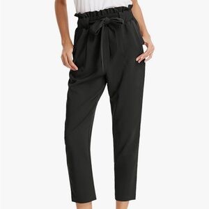 Black Tie-Waist Pants